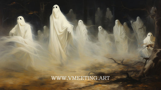 Ghostly Mist Parade - Virtual Background Image for Zoom and Teams Meetings