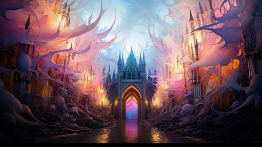 Spectral Gateway Cathedral: Halloween Virtual Background Image for Zoom and Teams Meetings