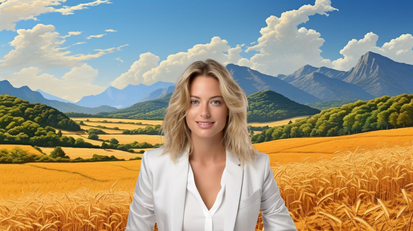 Harvest Fields and Mountain Vistas - Virtual Background Image for Zoom and Teams Meetings